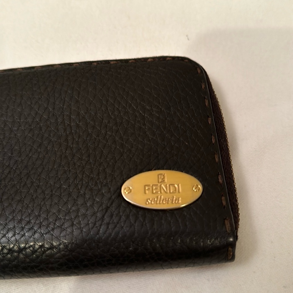 Fendi Selleria authentic brown leather with hardware in EUC see pics EUC - Picture 3 of 13